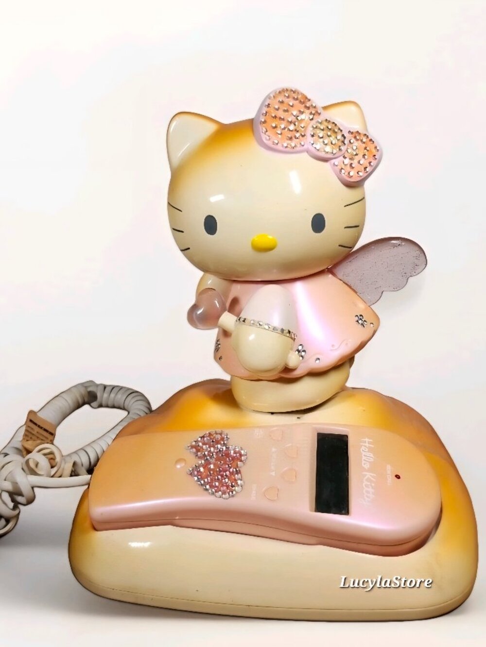 Vintage Sanrio Hello Kitty Angel Caller ID Landline Telephone KT2012 Tested RARE
